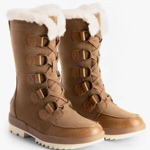 Faux Fur Brown Suede Women’s Mid Calf Boots Size 9